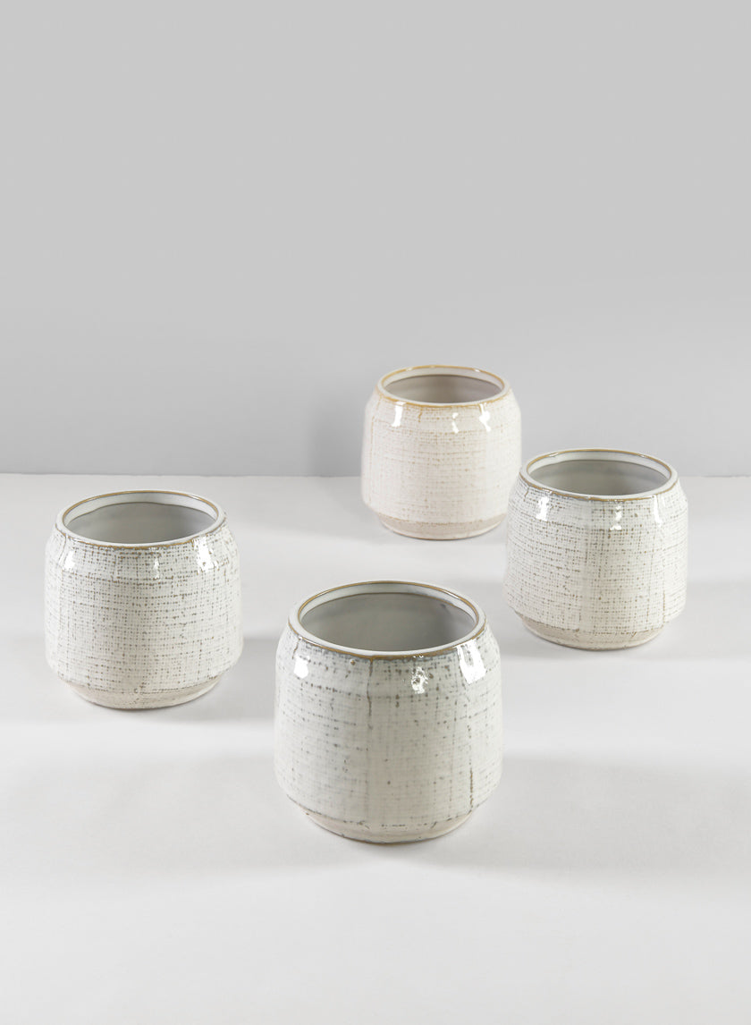 4in Tall Parchment White Pot Decor Jamaligarden