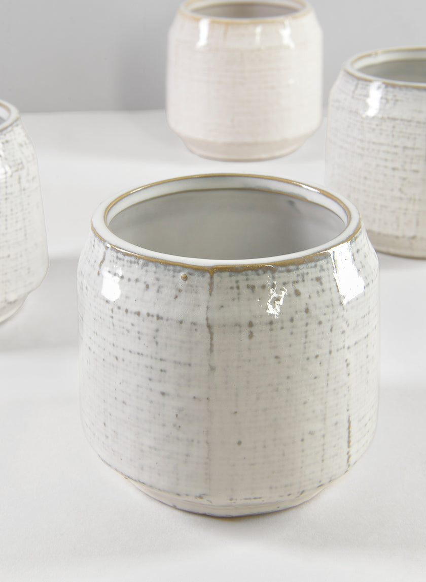 4in Tall Parchment White Pot Decor Jamaligarden