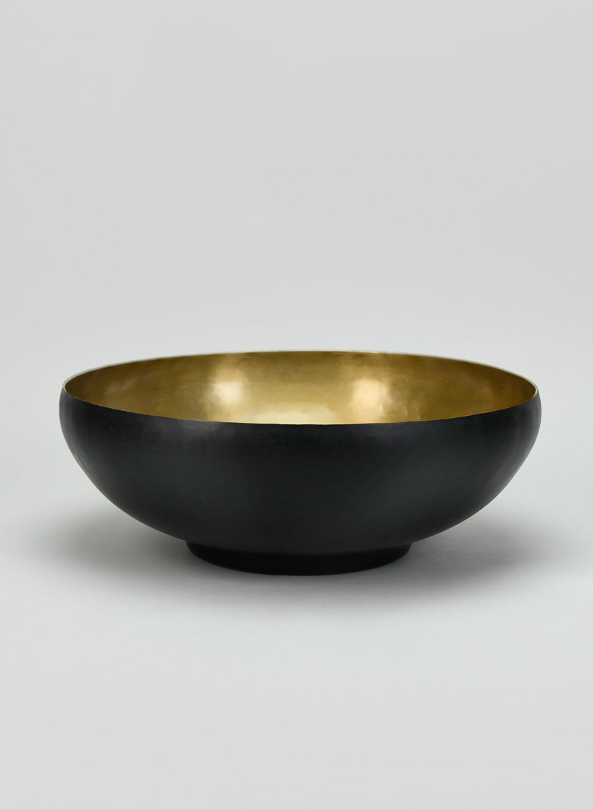 12in Wide Chennai Black Out Gold In Aluminum Bowl Decor Jamaligarden