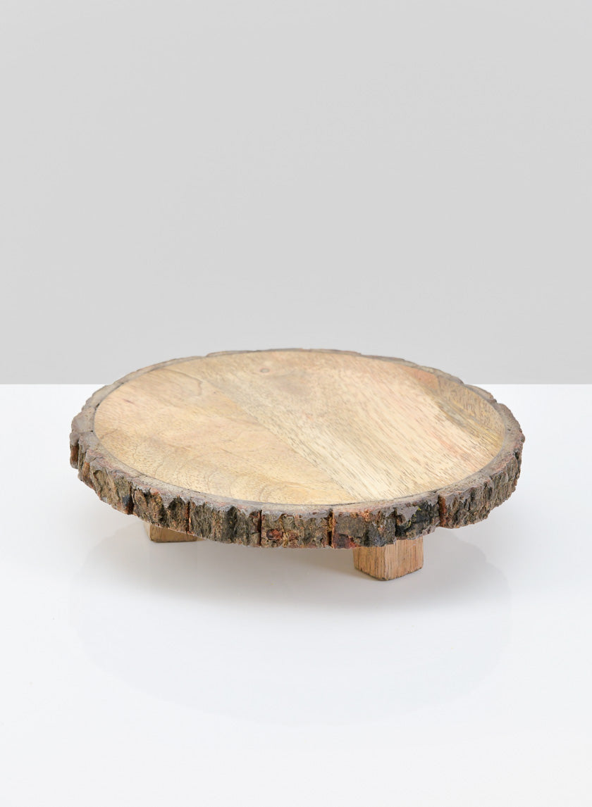 6.5in Wide Bark Edge Wood Stand Decor Jamaligarden