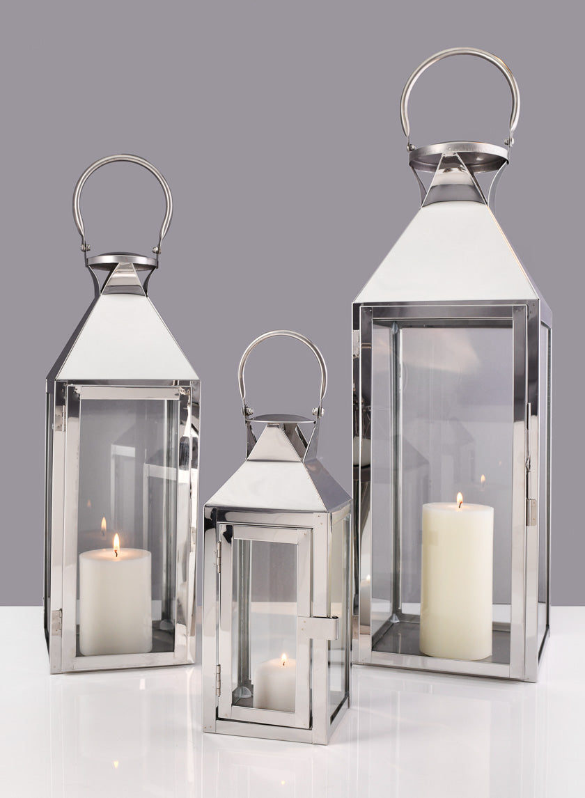 Silver Soho Stainless Steel Lanterns Decor Jamaligarden
