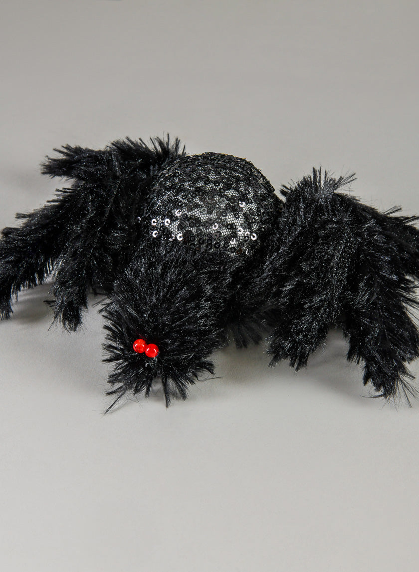 12in Hairy Black Spider Decor Jamaligarden