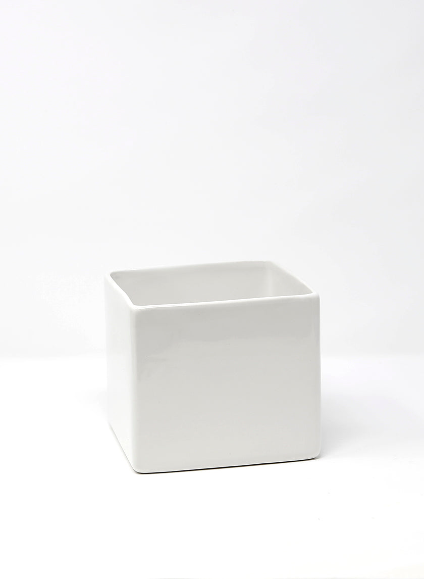 Gloss White Ceramic Cubes Decor Jamaligarden