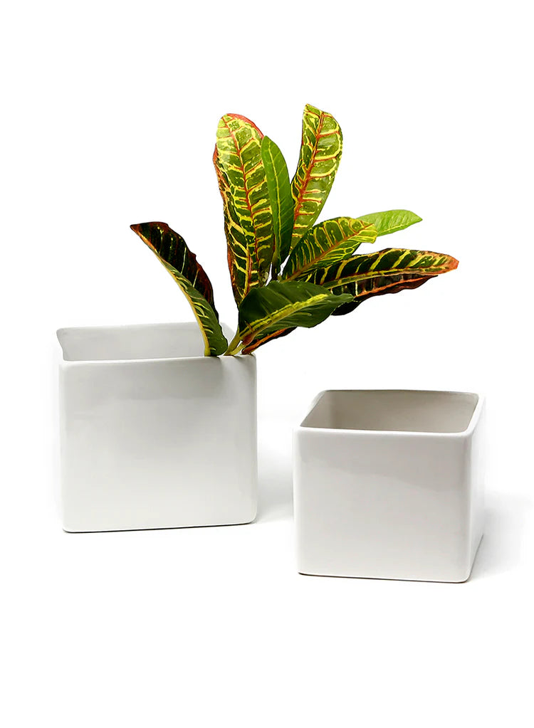 Gloss White Ceramic Cubes Decor Jamaligarden
