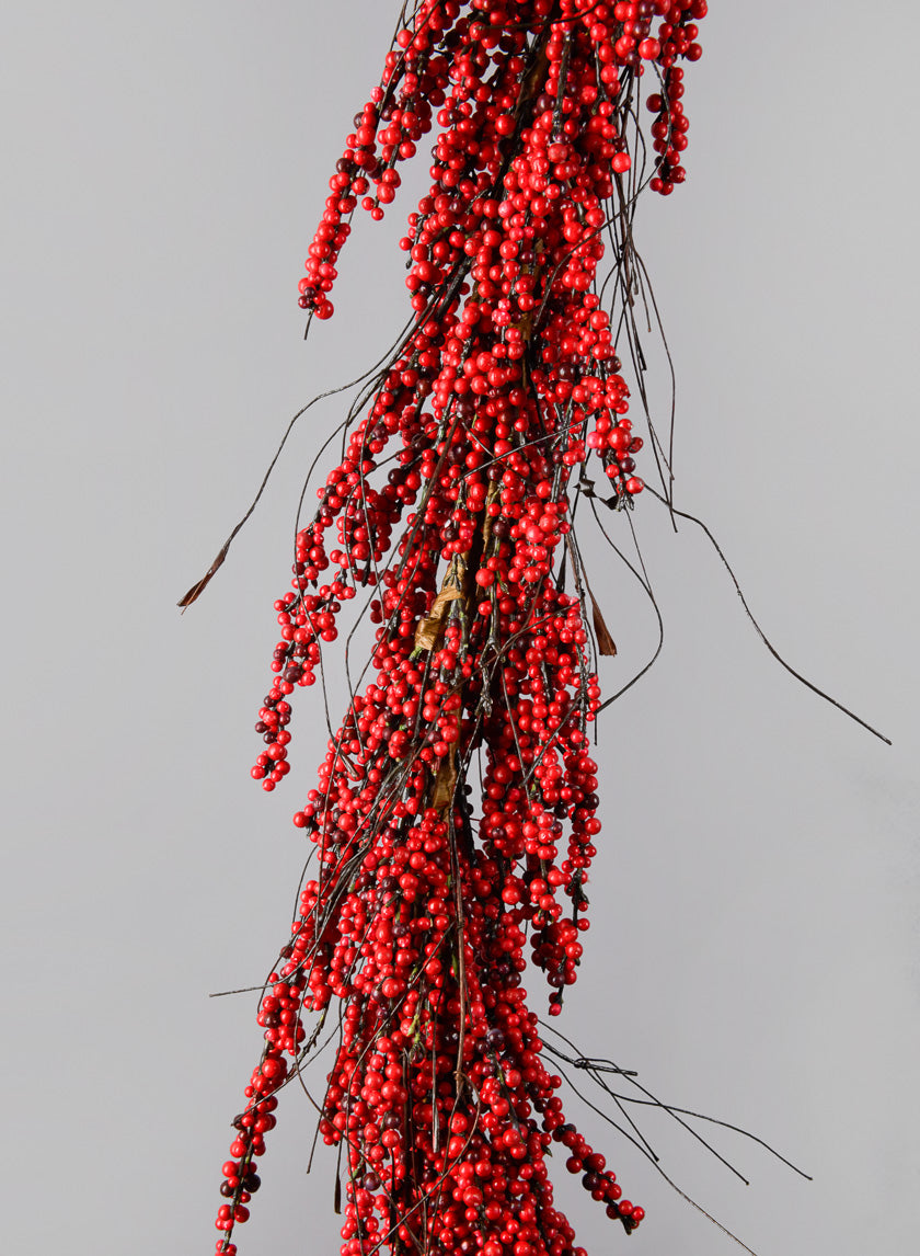 72in Long Red Mini Berry Garland Decor Jamaligarden