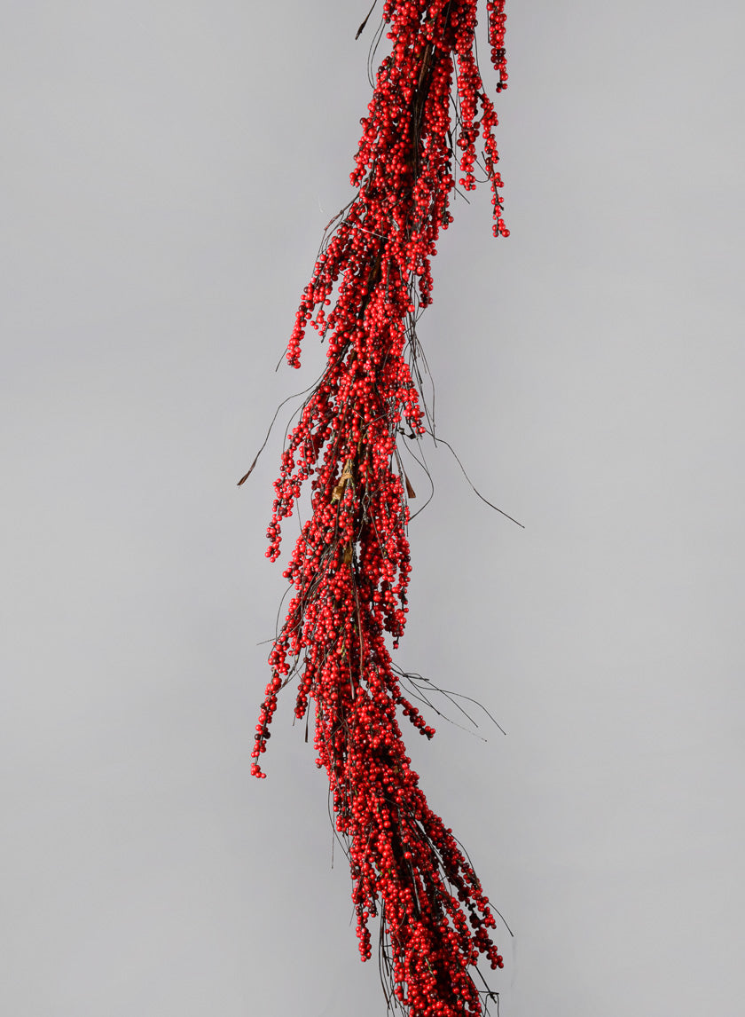 72in Long Red Mini Berry Garland Decor Jamaligarden