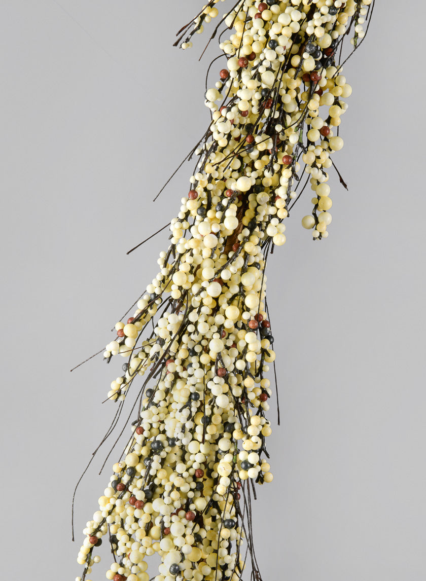 72in Long White Mini Berry Garland Decor Jamaligarden