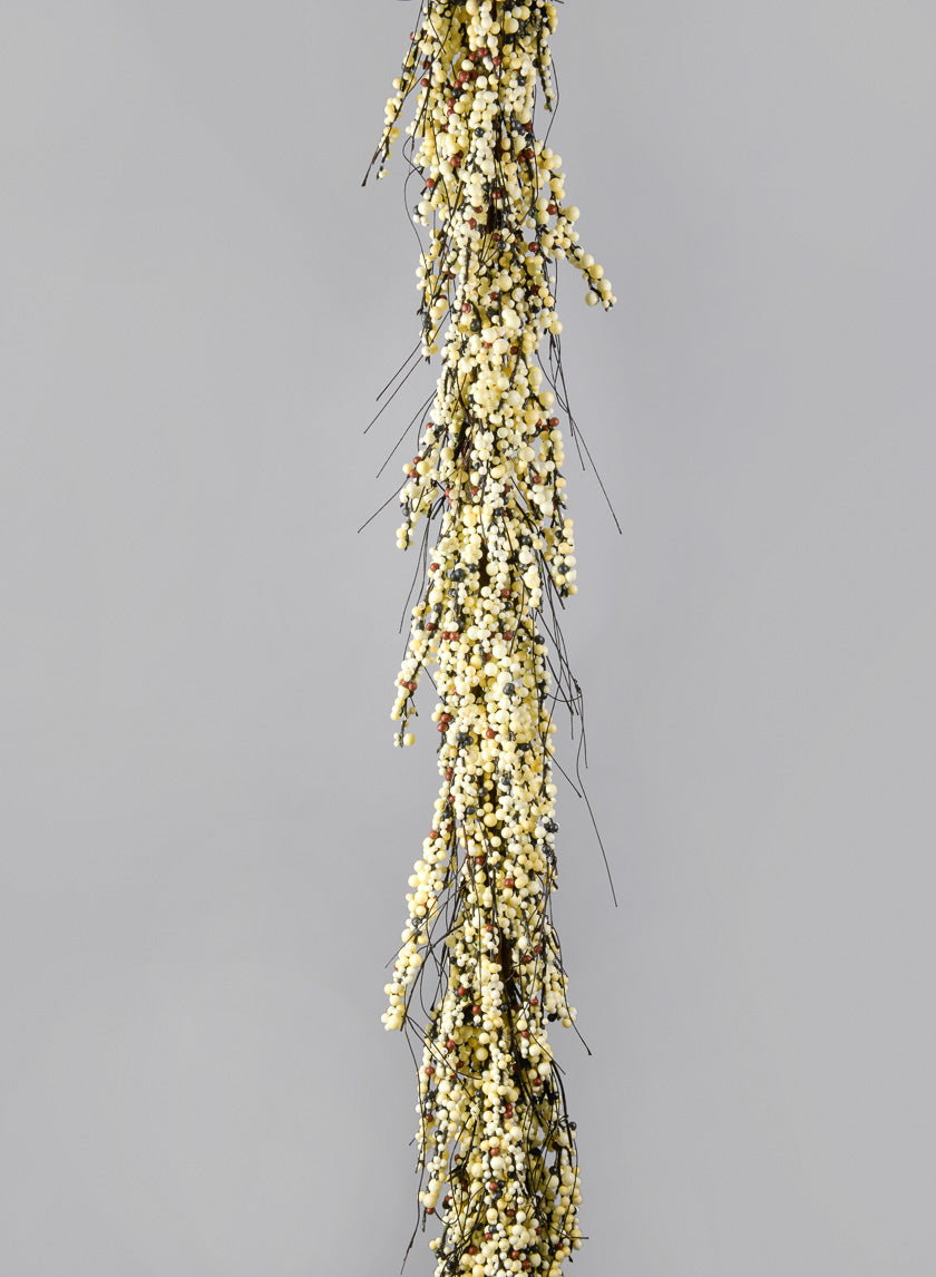 72in Long White Mini Berry Garland Decor Jamaligarden