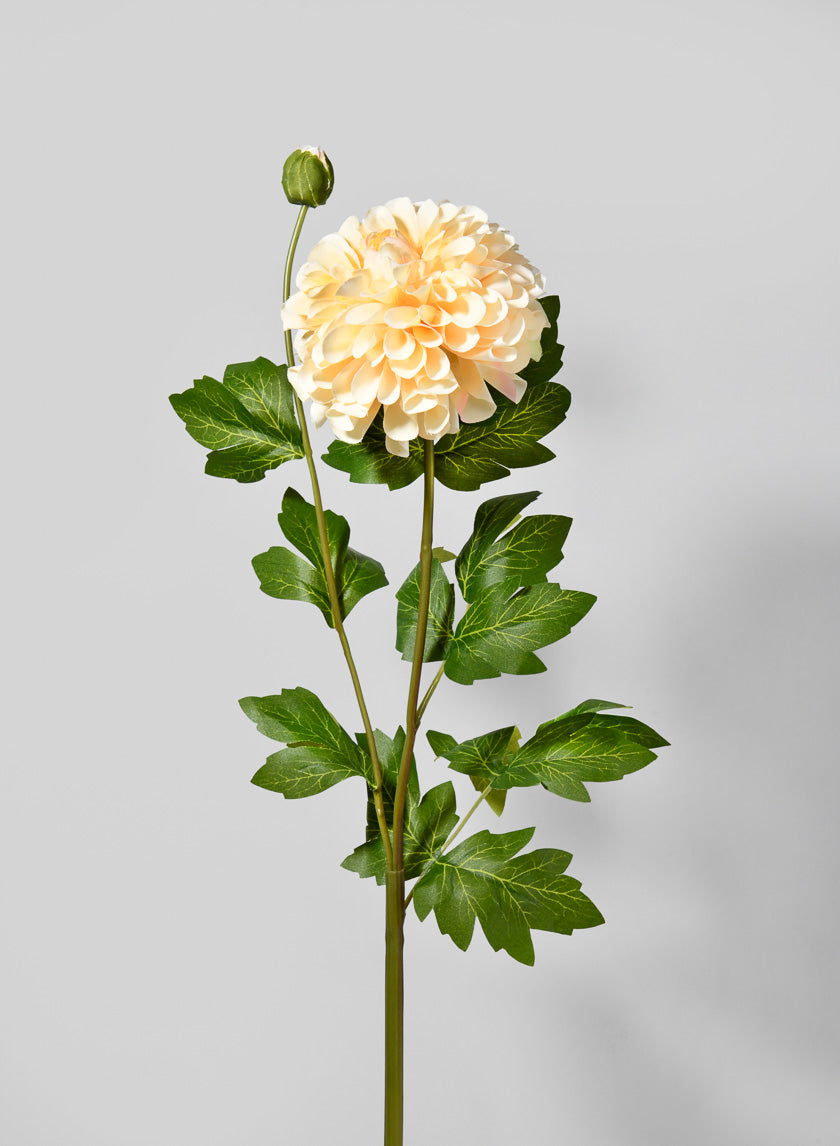 32in Long Pastel Yellow Dahlia Stem Decor Jamaligarden