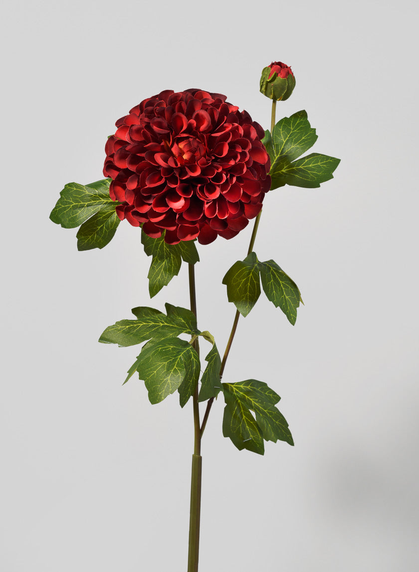32in Long Red Dahlia Stem Decor Jamaligarden