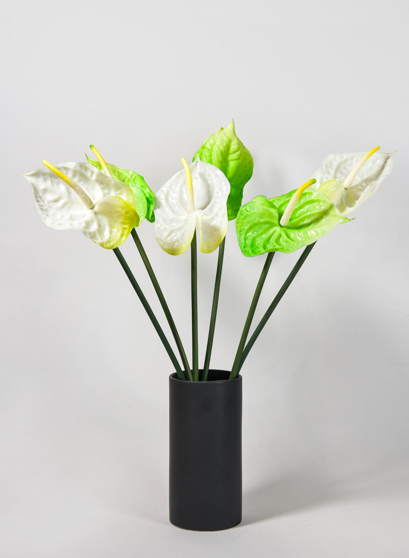 27in Long Anthurium Spray, White Decor Jamaligarden