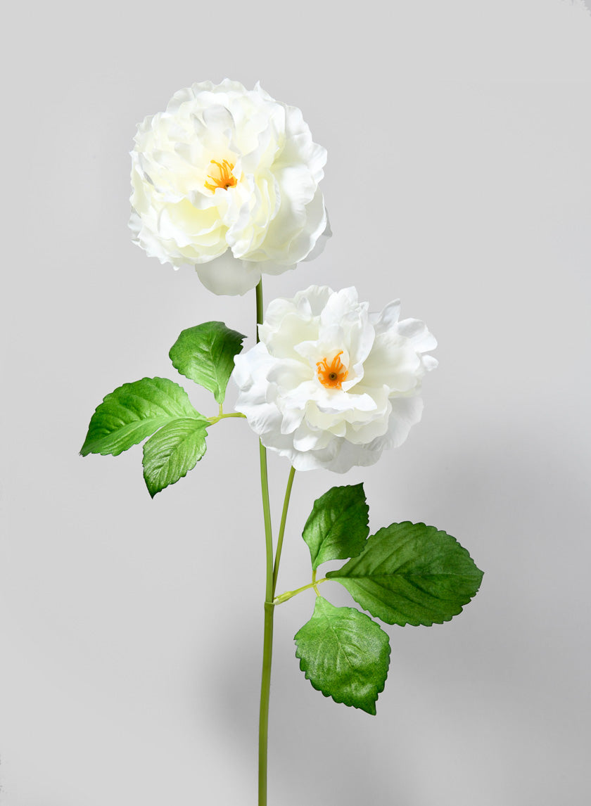 33in Long White Peony Spray Decor Jamaligarden