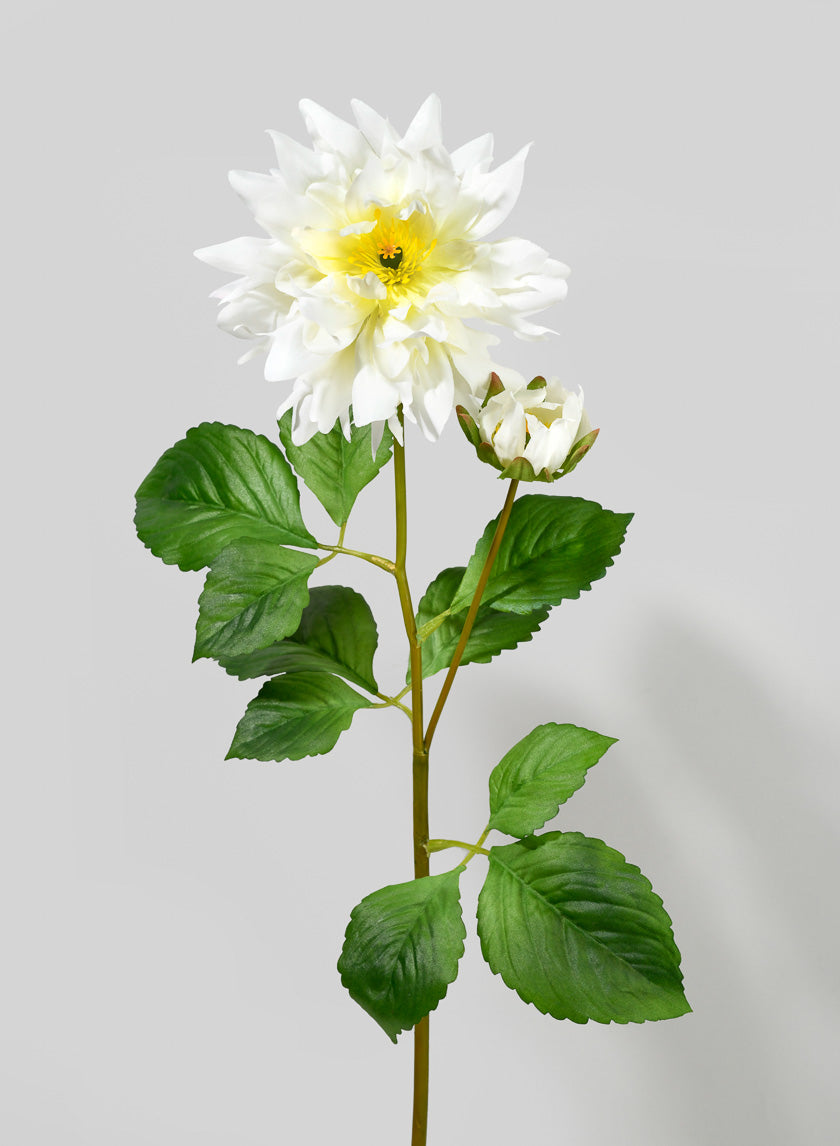 29in Long White Dahlia Stem Decor Jamaligarden