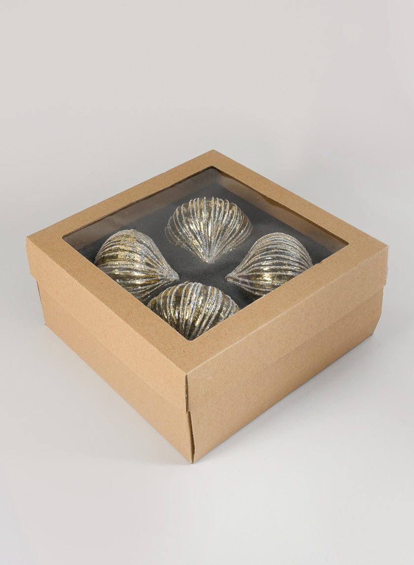 4in Wide Gold Foil &amp; Glitter Stripe Glass Ornament Onion Decor Jamaligarden