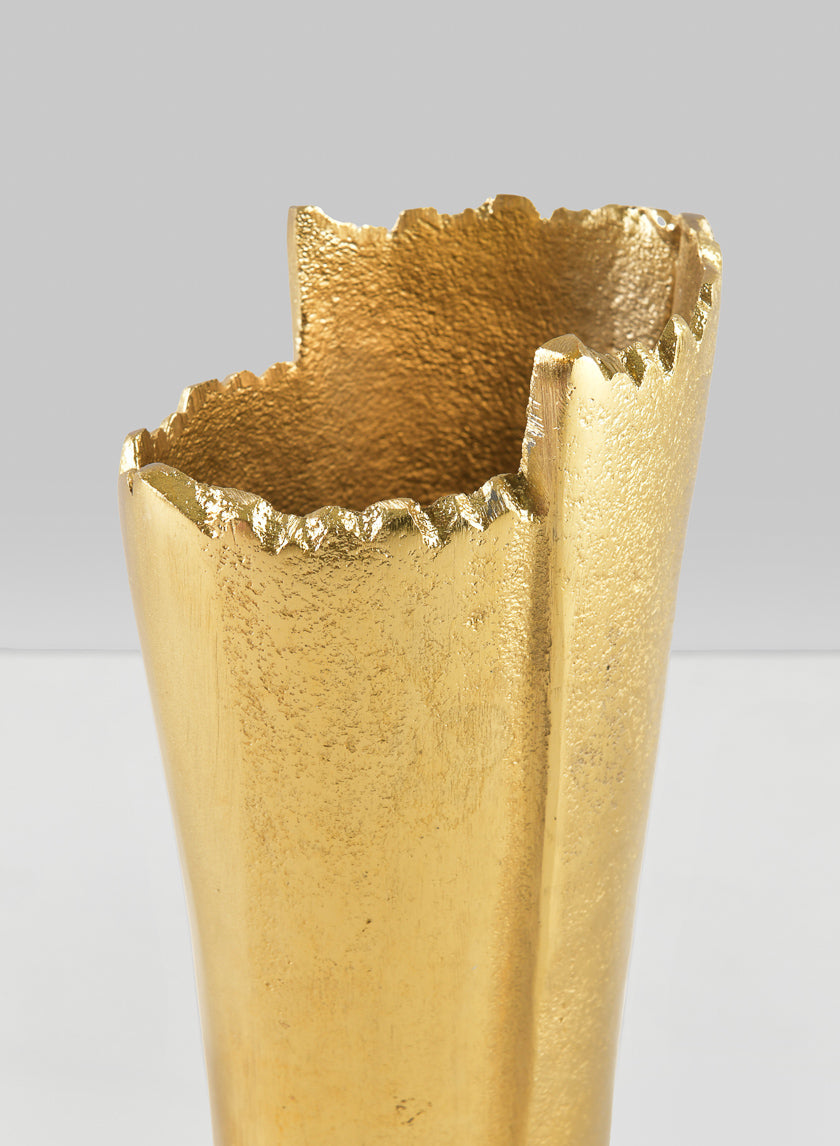 7in Tall Iris Aluminum Gold Vase Decor Jamaligarden