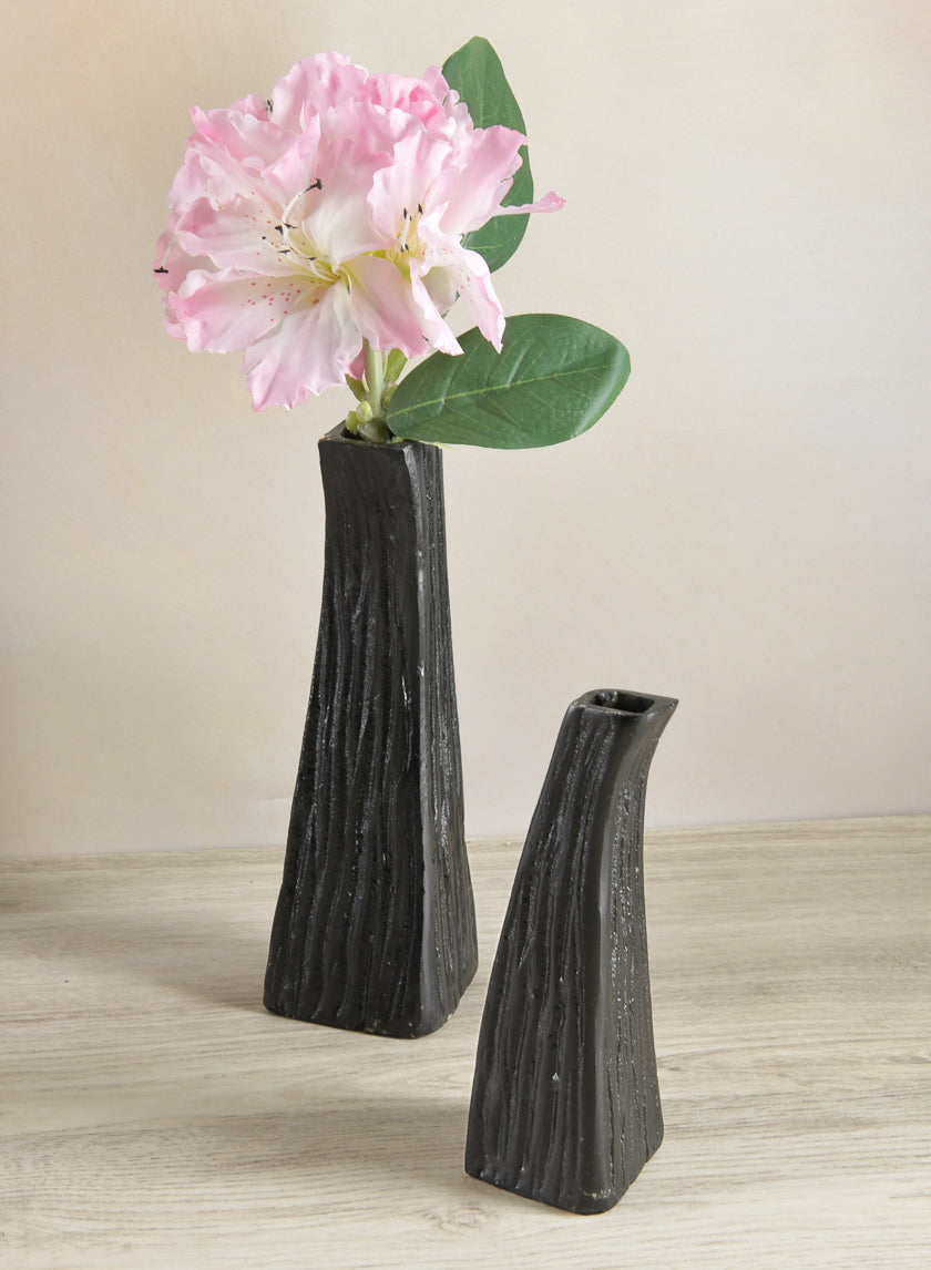 8in Tall Aluminum Emma Barn Style Black Mini Vase Decor Jamaligarden