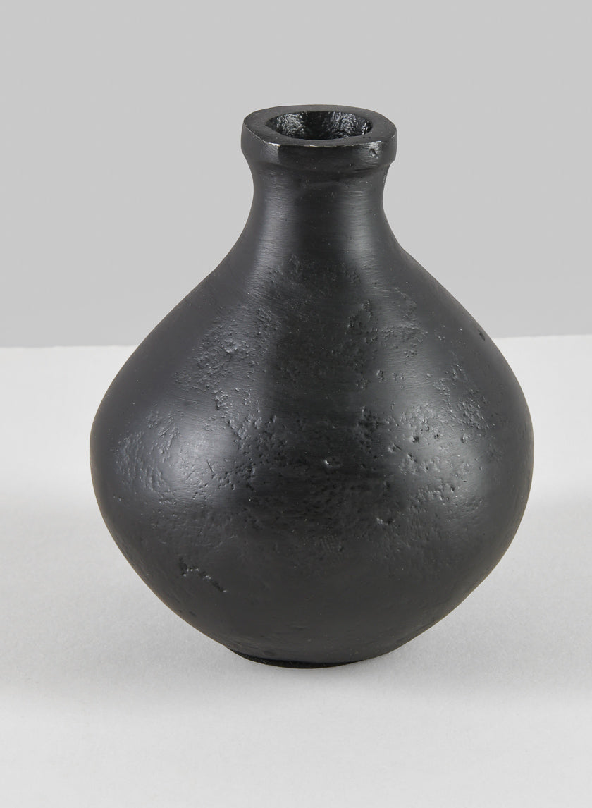 4in Tall Aluminum Eloise Black Rustic Gourd Mini vase Decor Jamaligarden