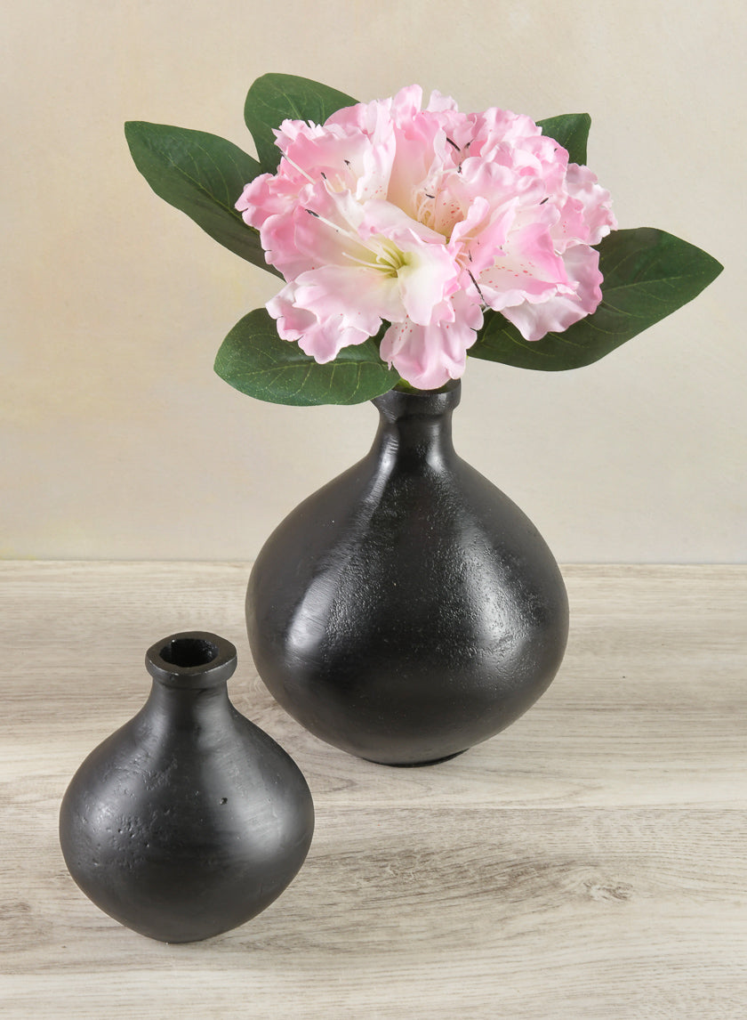 6in Tall Aluminum Eloise Black Rustic Gourd Vase Decor Jamaligarden