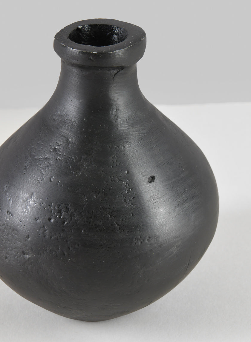 4in Tall Aluminum Eloise Black Rustic Gourd Mini vase Decor Jamaligarden