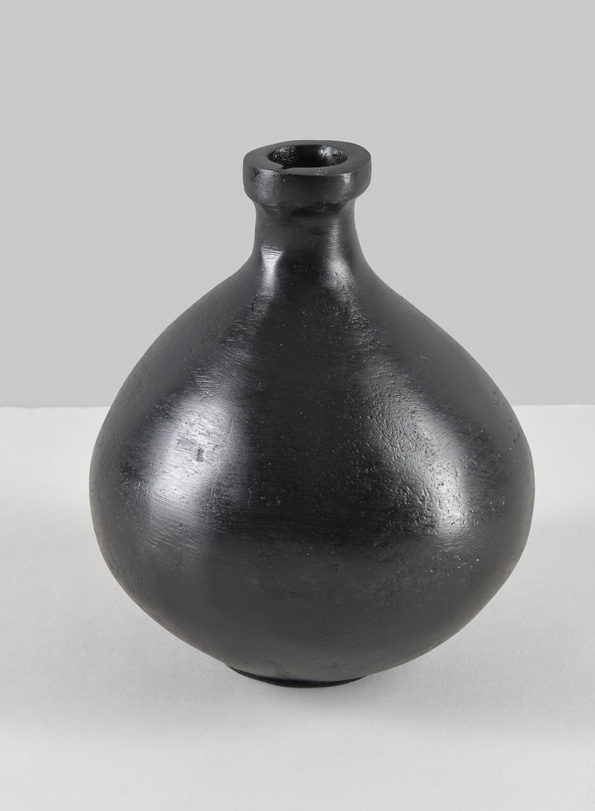 6in Tall Aluminum Eloise Black Rustic Gourd Vase Decor Jamaligarden