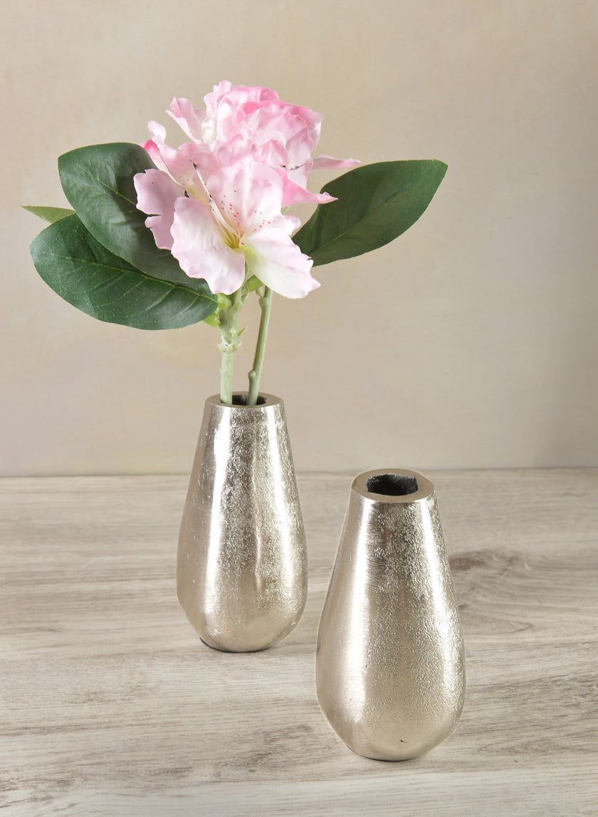 4.5in Tall Aluminum Jacques Silver Mini Metal Vase Decor Jamaligarden