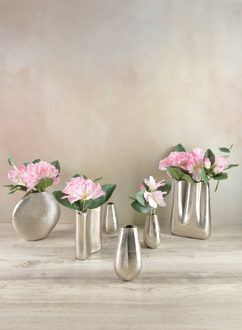 4.5in Tall Aluminum Jacques Silver Mini Metal Vase Decor Jamaligarden