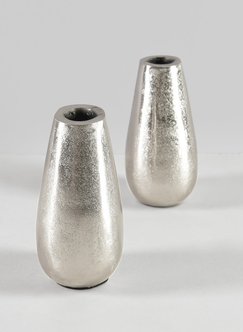 4.5in Tall Aluminum Jacques Silver Mini Metal Vase Decor Jamaligarden