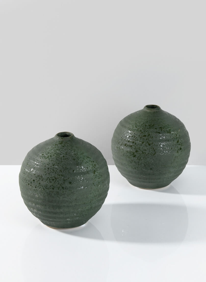 5in Wide Acapulco Green Sandstone Ball Vase Decor Jamaligarden