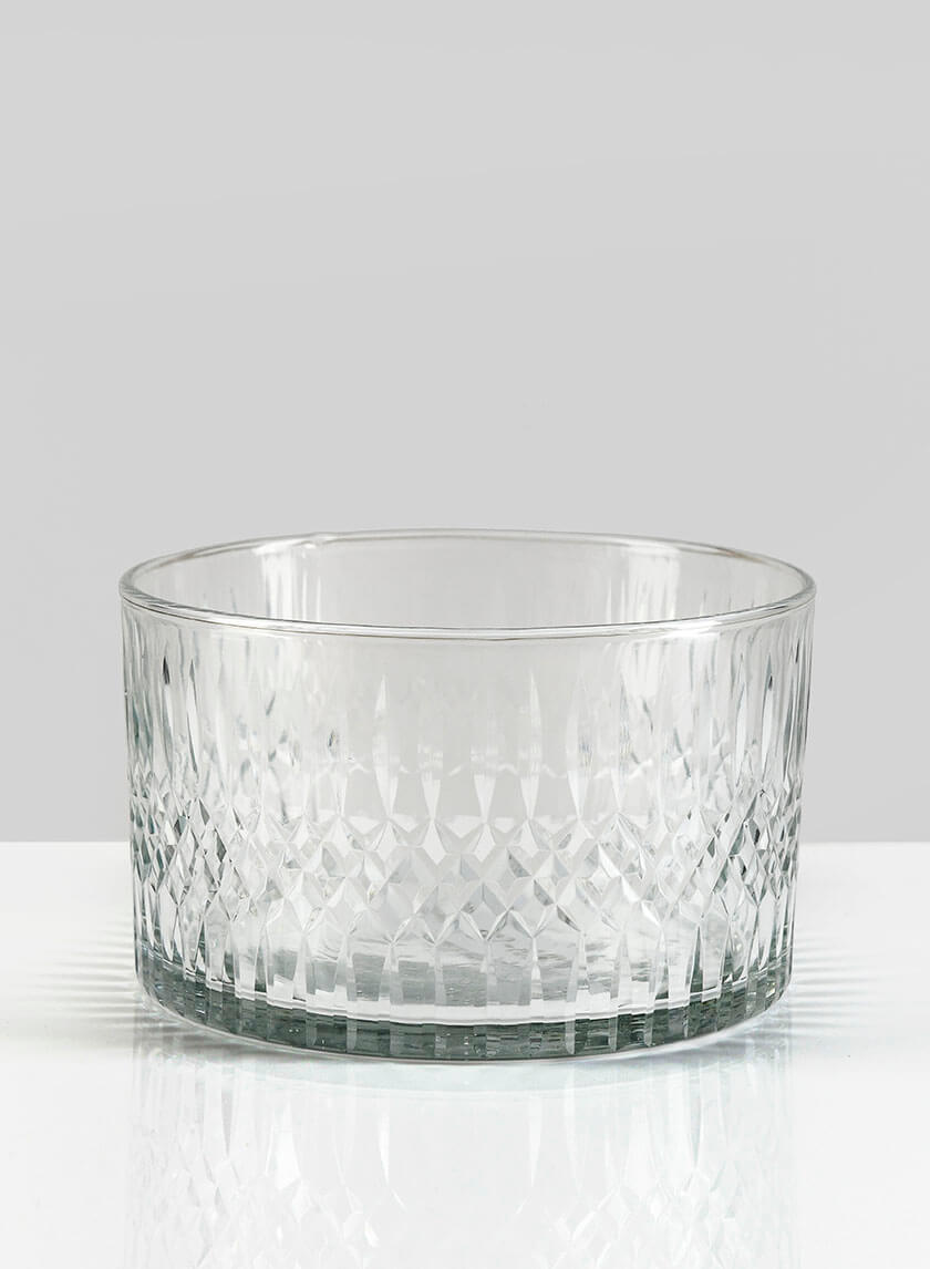 5.5in Wide Limoge Etched Low Glass Cylinder Decor Jamaligarden
