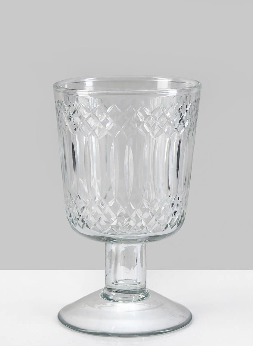 5in Tall Limoge Etched Mini Glass Goblet Decor Jamaligarden