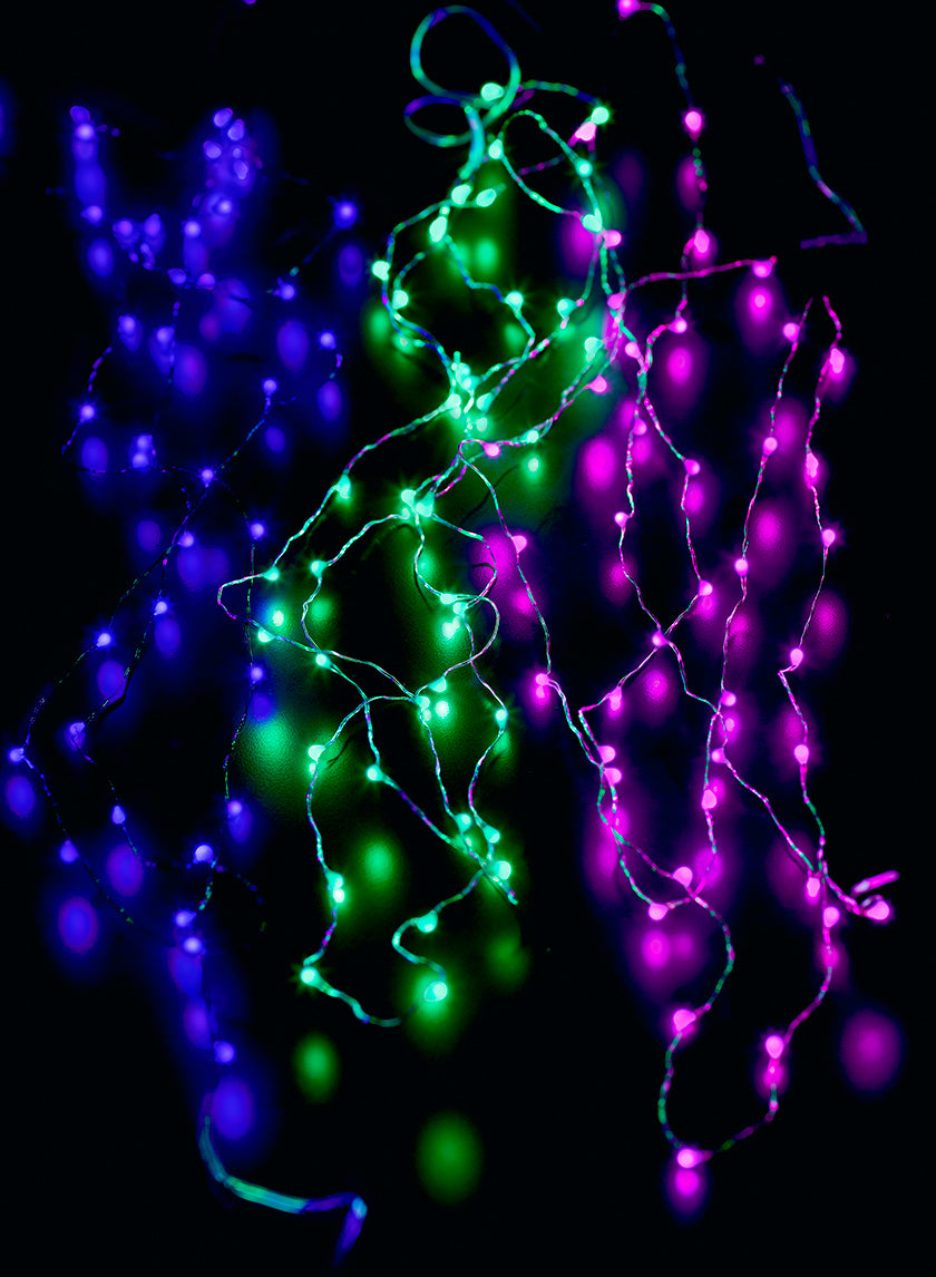 54in Long Green &amp; Pink L.E.D. Naked Wire Lights String Decor Jamaligarden