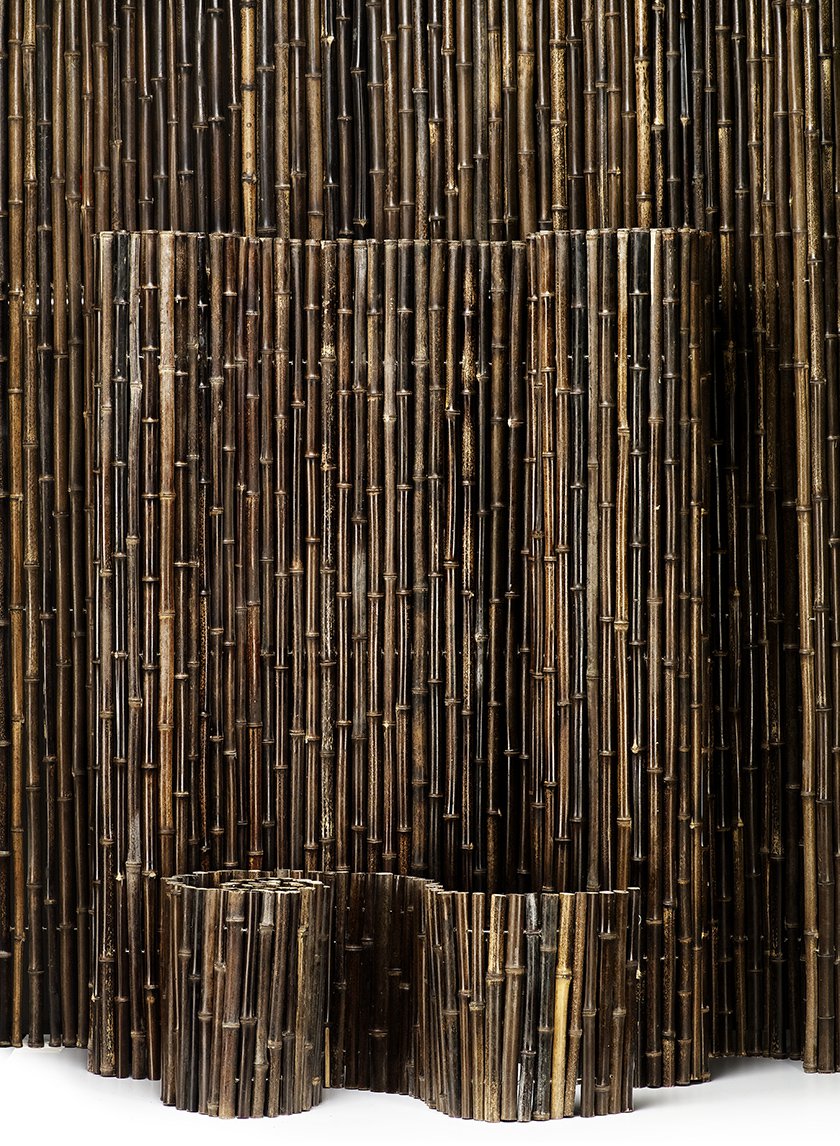 Inside-Wired Black Bamboo Fences Decor Jamaligarden