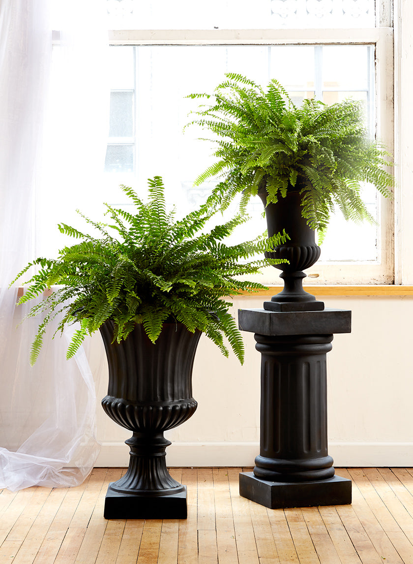 18in Tall Black Urn Decor Jamaligarden