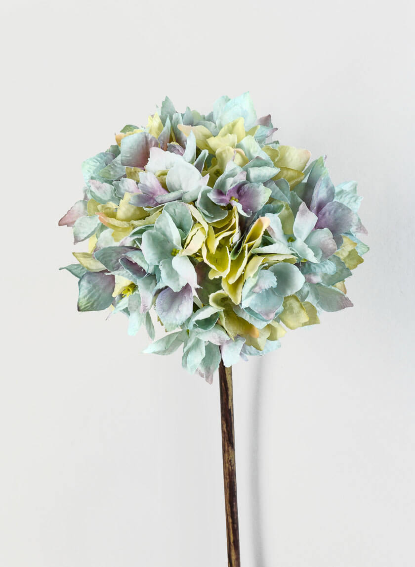 20in Long Blue & Green Single Hydrangea Spray Decor Jamaligarden