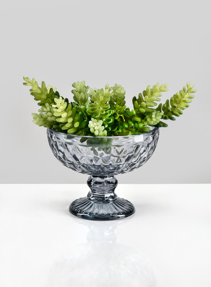 5in Wide Bombon Smoke Candy Glass Dish Decor Jamaligarden
