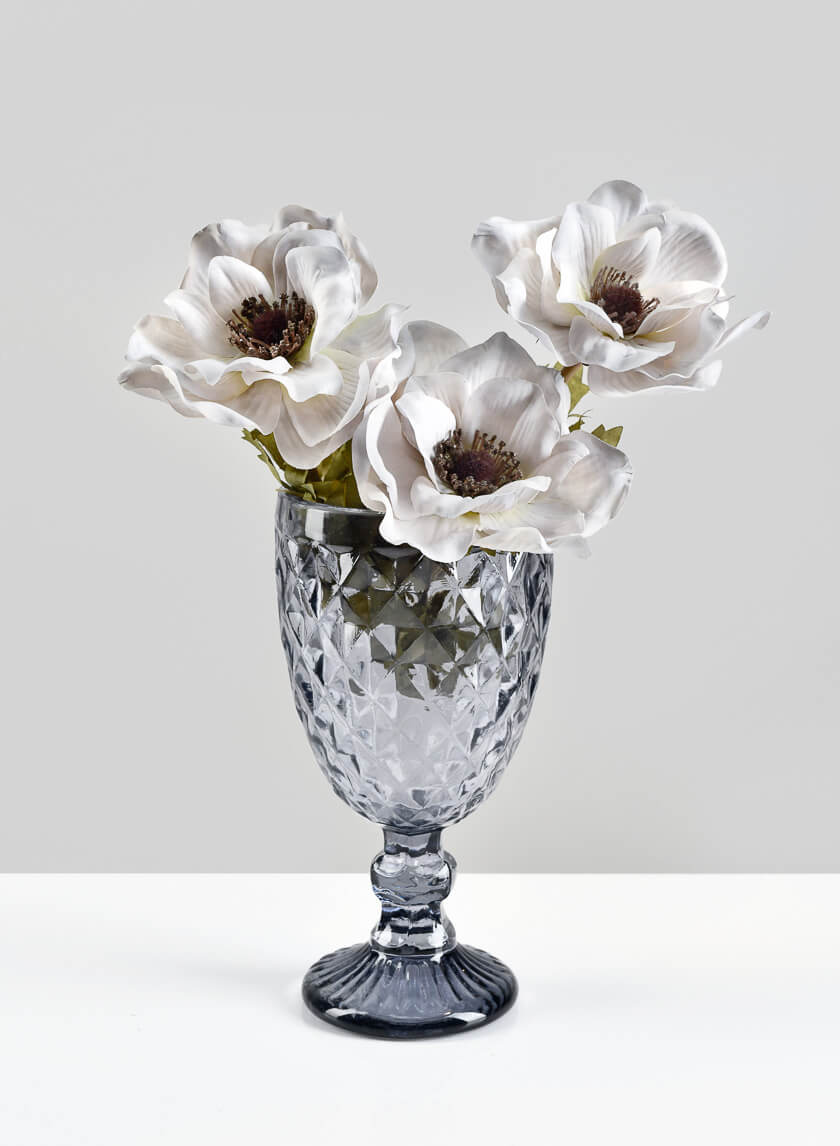 7in Tall Bombon Smoke Glass Goblet Decor Jamaligarden