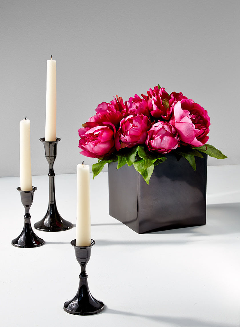 7in Tall Blackened Bronze Candlestick Decor Jamaligarden