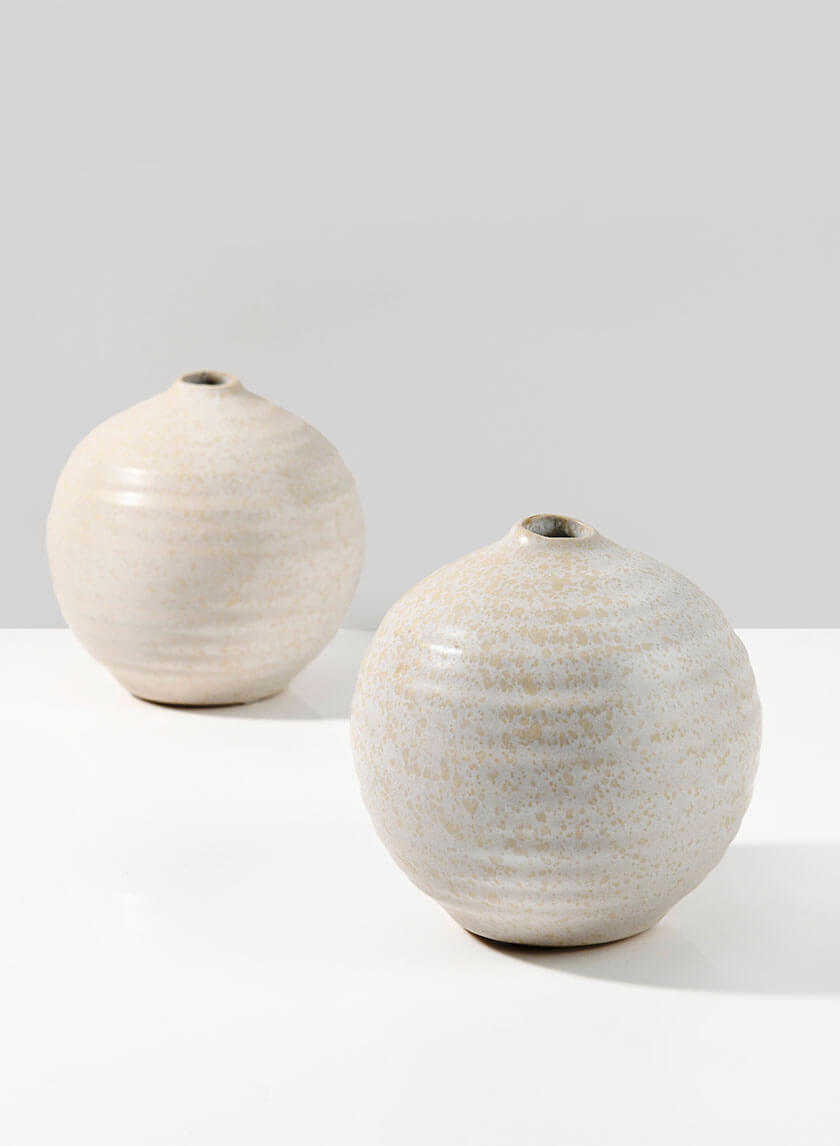 5.25in Wide Cappadocia Sandstone Ceramic Ball Vase Decor Jamaligarden