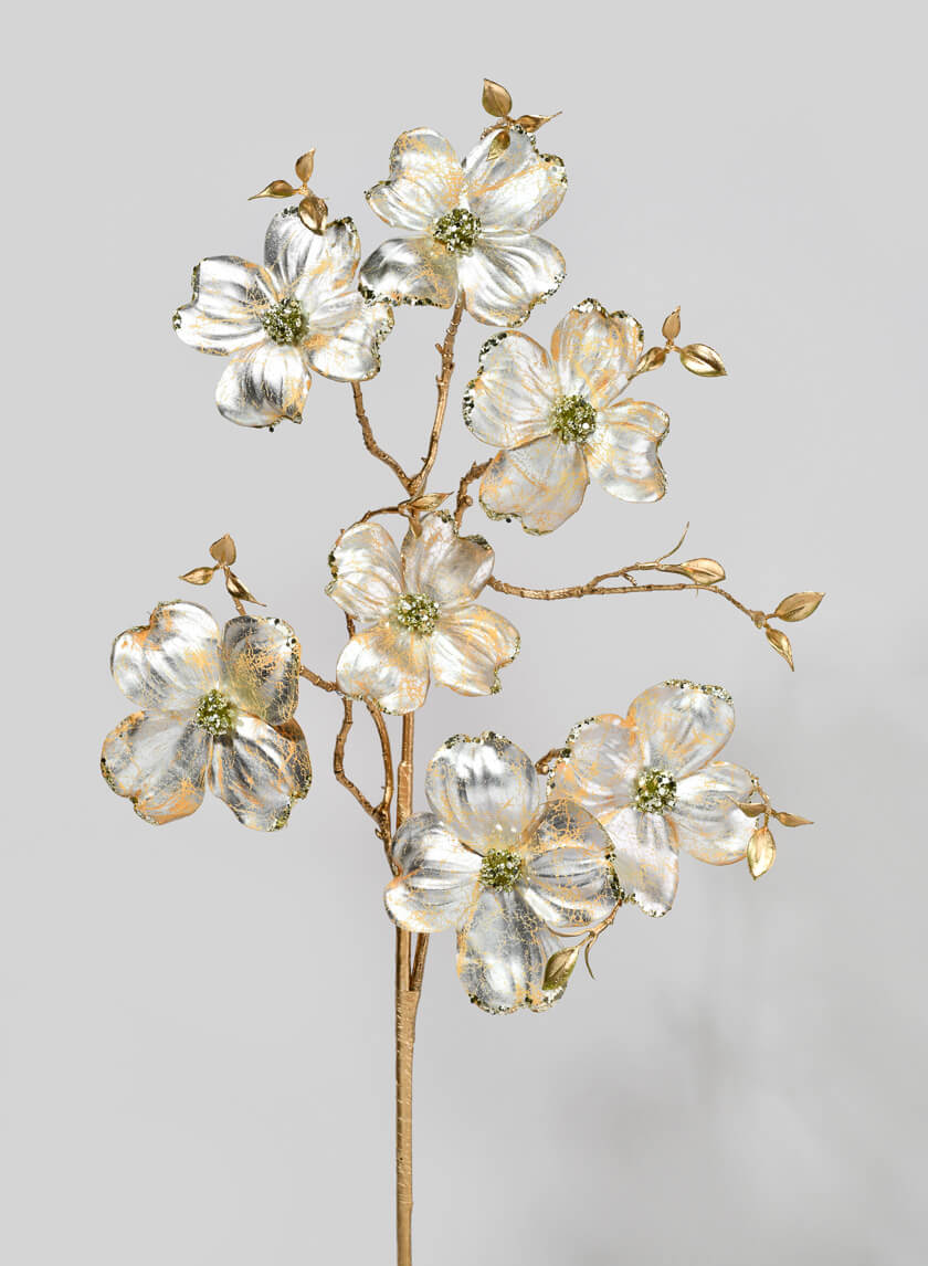38in Long Pearl Champagne Dogwood Spray Decor Jamaligarden