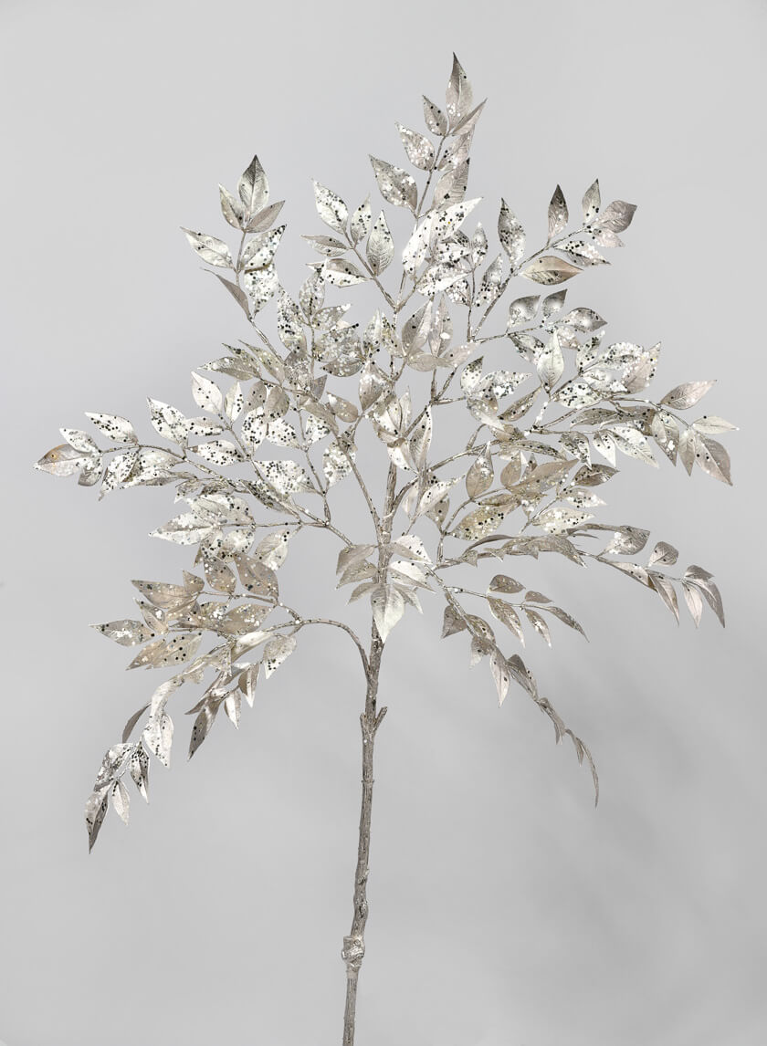 38in Long Metallic Champagne Leaf Branch Decor Jamaligarden