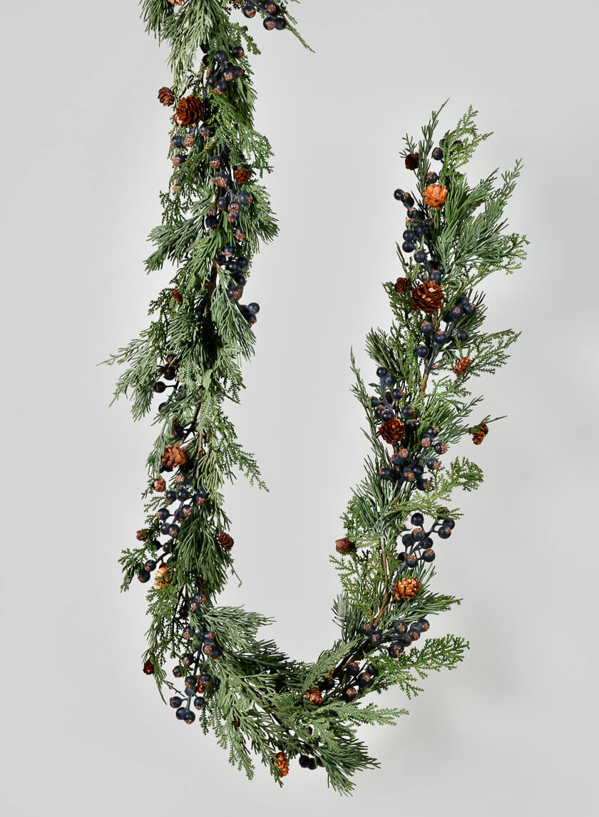 6ft Long Blueberry Cypress Garland Decor Jamaligarden