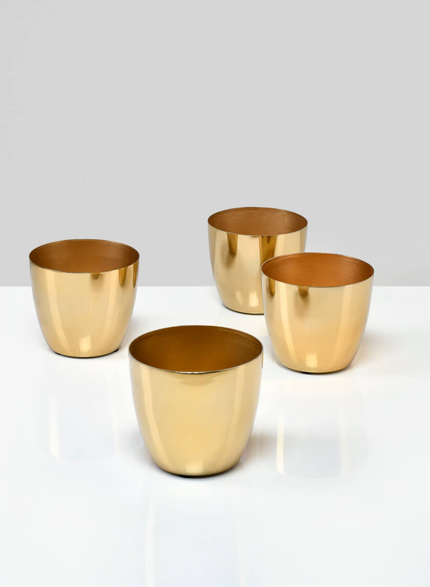3.5in Tall Gold Elegance Cachepot Decor Jamaligarden