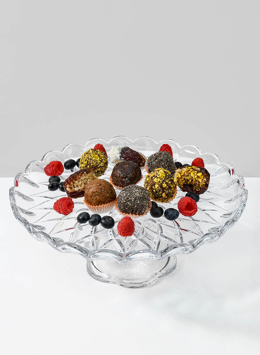 11.75in Wide Festonne Glass Cake Stand Decor Jamaligarden