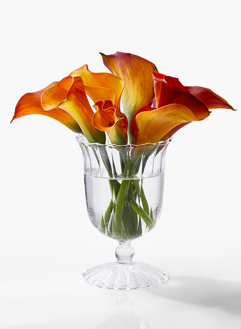 5.25in Tall Optical Glass Mini Urn Vase Decor Jamaligarden