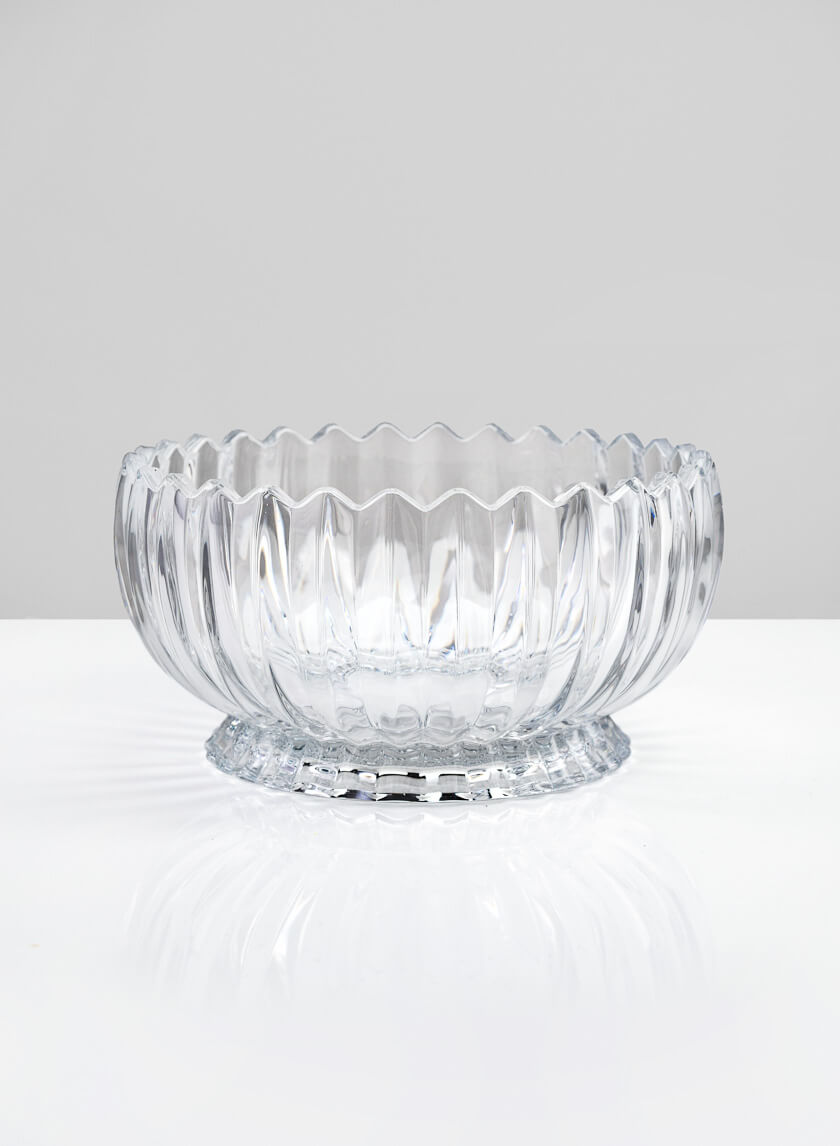 9in Wide Arctic Ice Glass Bowl Decor Jamaligarden