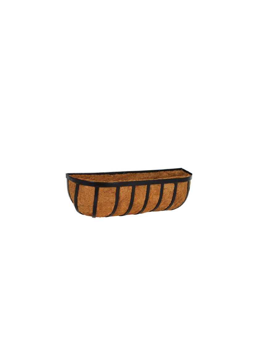 Black Wall Planter With Coco Liner Decor Jamaligarden