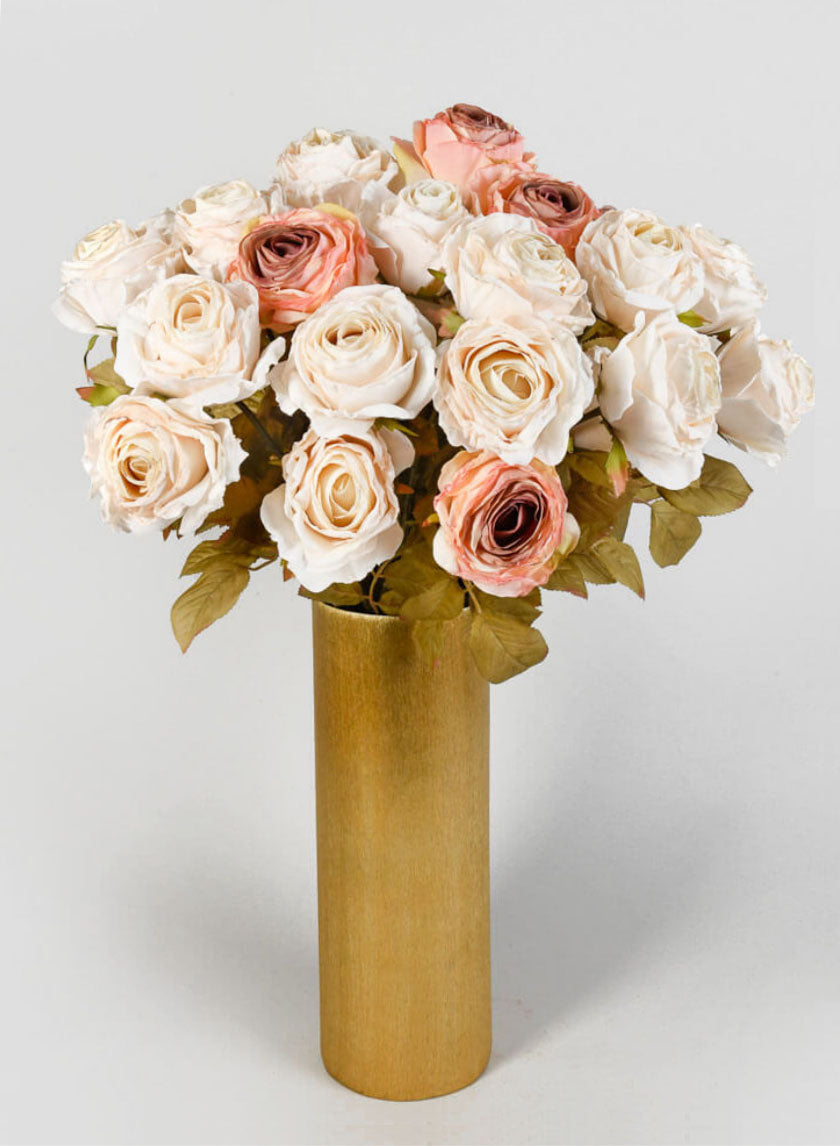 26.5in Long Peach Single Tea Rose Spray Decor Jamaligarden