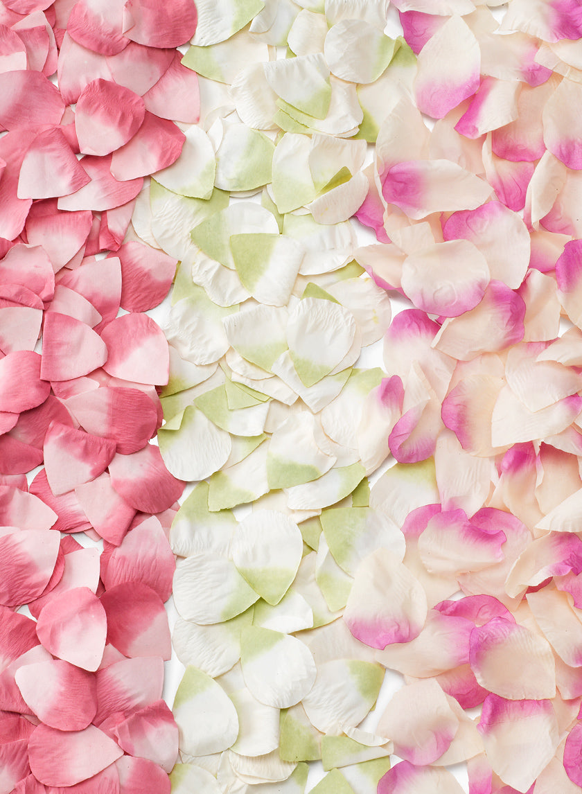 Cream &amp; Pink, Cream &amp; Green, &amp; Pink Paper Rose Petals Decor Jamaligarden