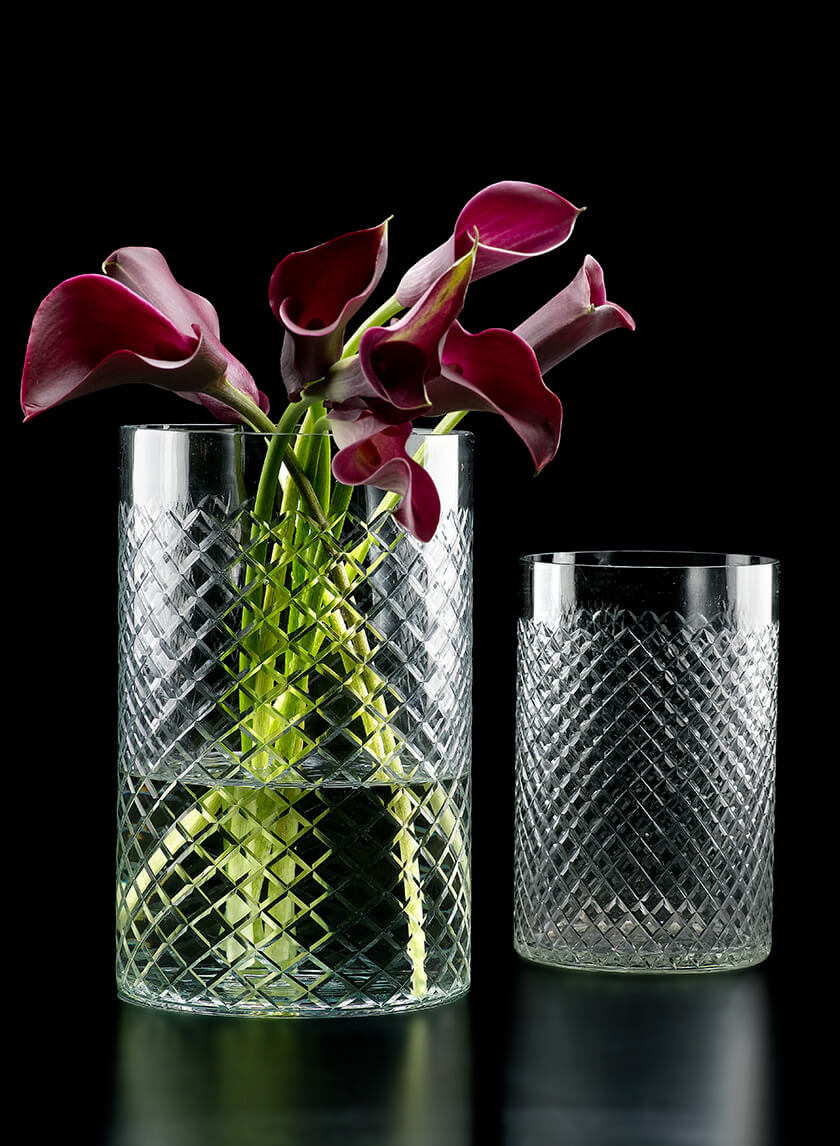 Cut Glass Squares Cylinders Decor Jamaligarden