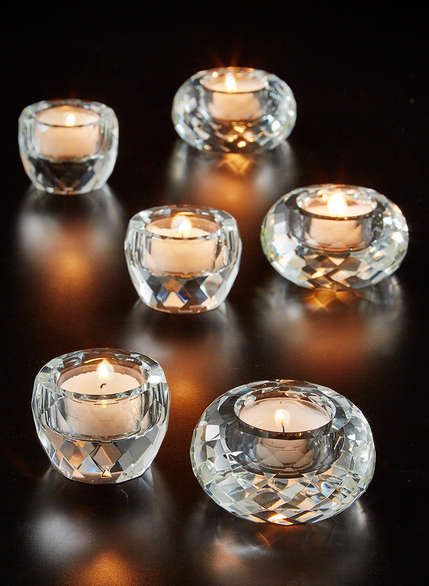 Crystal Faceted Tea Light Holders Decor Jamaligarden